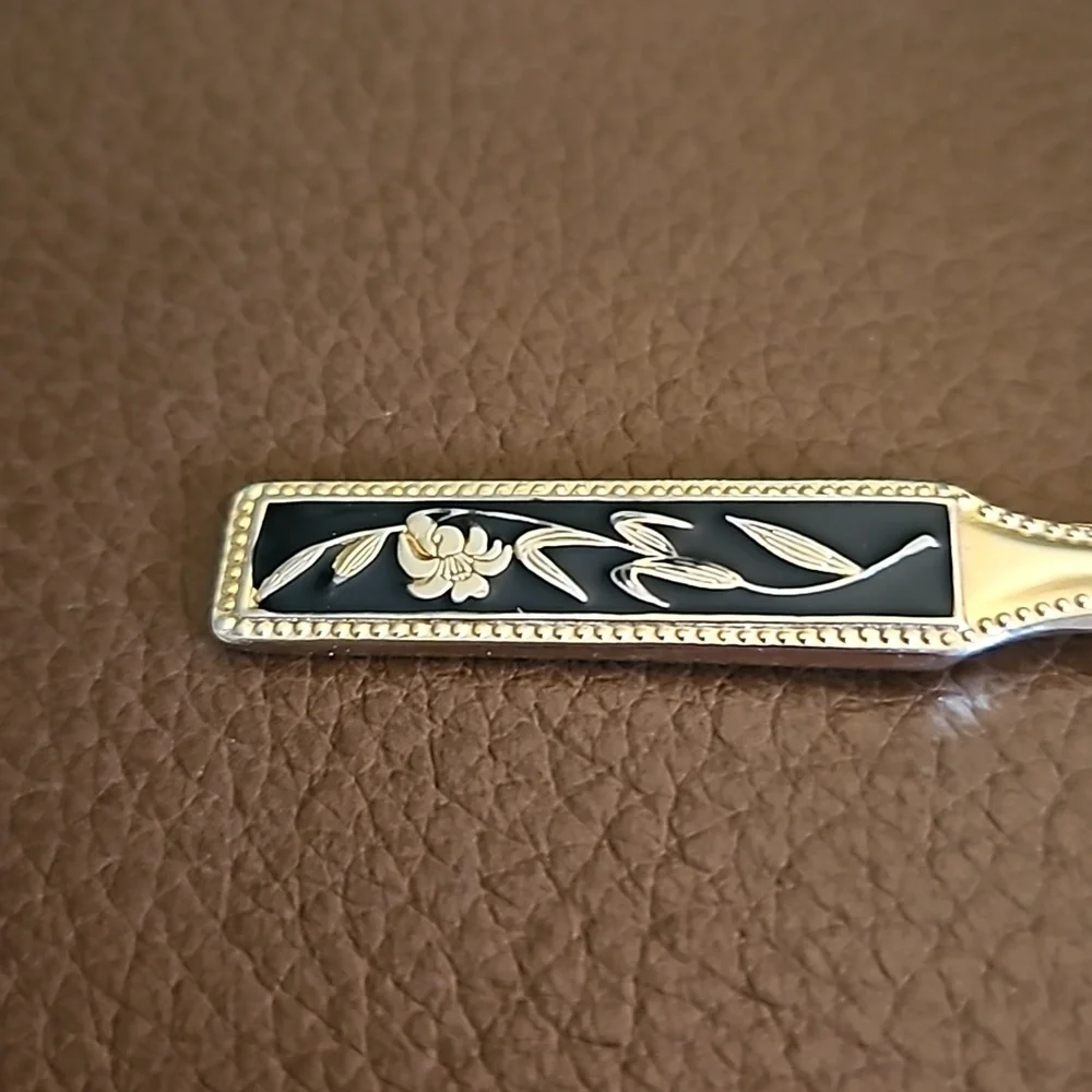 Vintage Floral Guilloce Collector's Spoon